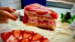 Strawberry cake - delicious - no gluten - low fat - low carb - no flour - but tasty!