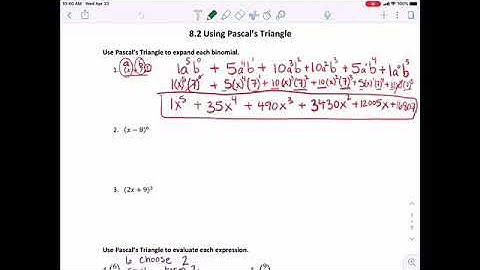 8.2 Using Pascal’s Triangle problem 3 (Pre-Calc)