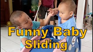 Funny BABY PLAYING SLIDE / Bayi Lucu Main Perosotan / JJ Brothers [HD]