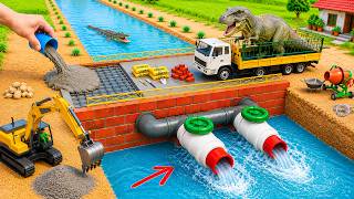 DIY Mini Tractor Builds Strong Brick & Concrete Bridge for Heavy Trucks | Science Project
