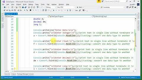 Console Application: Main Data Types C#