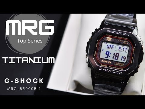 【最頂級系列「MR-G」】CASIO G-SHOCK MRG-B5000B-1 Top Titanium square BLUETOOTH Tough Solar卡西歐鈦合金DLC方磚藍芽電波強大功能