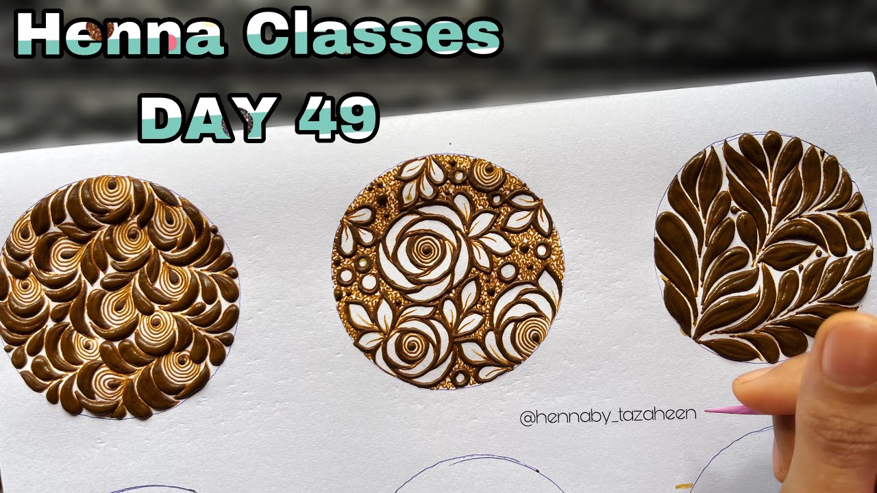 Tazaheen Henna Classes DAY 49 || Learn Detailed Henna With Tazaheen Henna Classes 2024