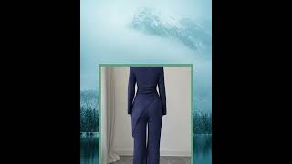 Women's Asymmetric Long Sleeve Top and Pants Set - Modern Two-Piece Outfit