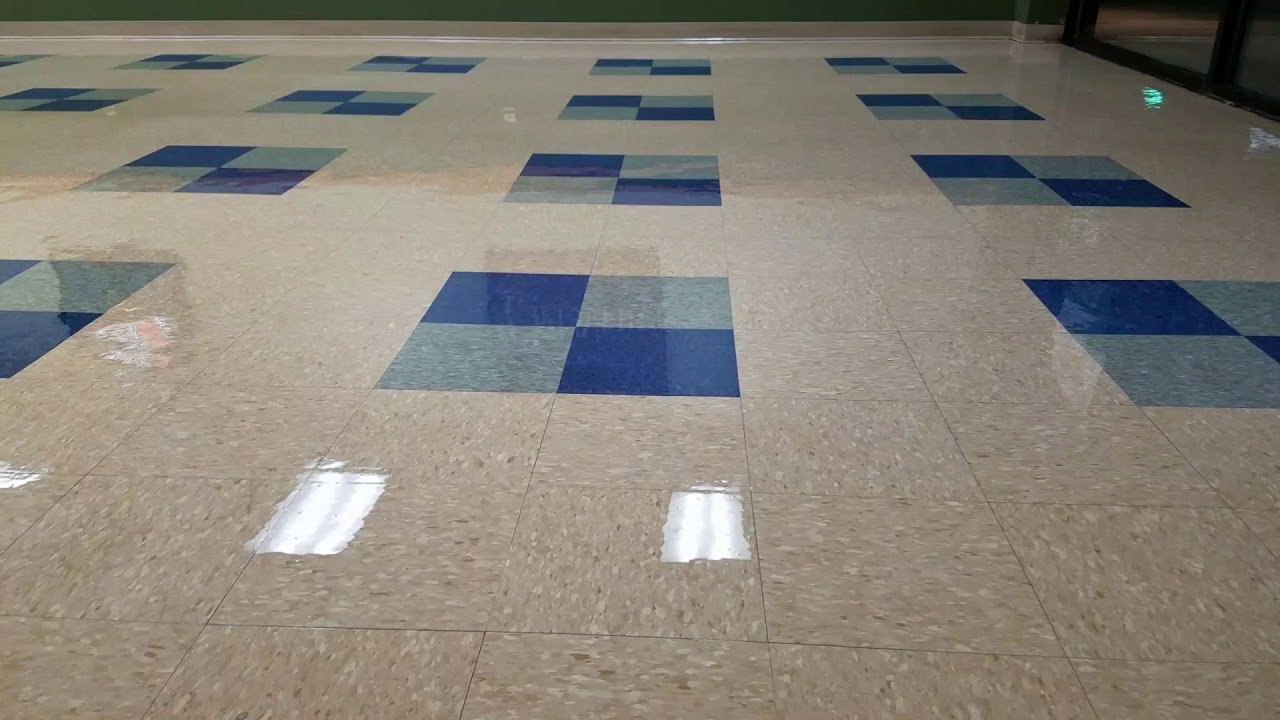 The final coat of floor finish on a VCT tile floor. YouTube