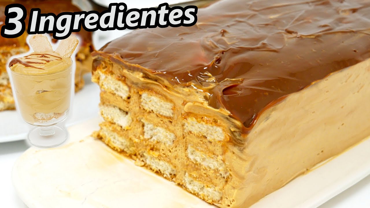 POSTRE con solo 3 INGREDIENTES de DULCE de LECHE 🍰🥧¡PASTEL SIN HORNO
