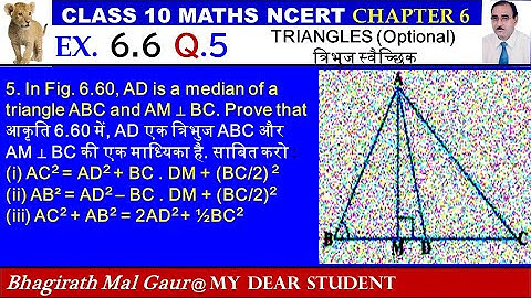 10th Maths Ex 6.6 Q5 TRIANGLES Optional  त्रिभुज स्वैच्छिक
