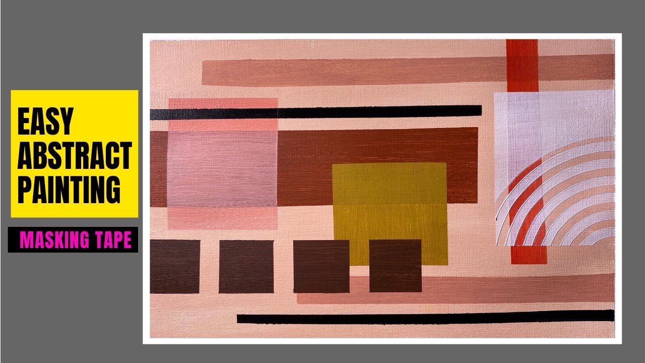 Abstract Painting For Beginners | Geometric Acrylic | 77 - YouTube