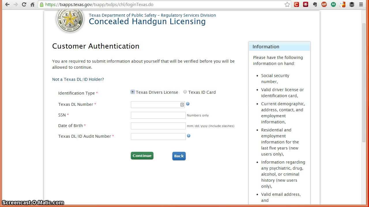 How to apply online for the Texas Concealed Handgun License (CHL) - YouTube