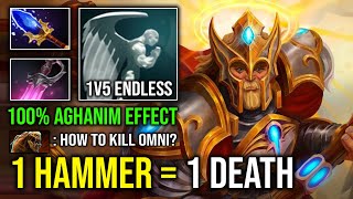 100% Full Aghanim Effect 1 Shot Pure Hammer 1V5 Endless Guardian Angel Solo Mid Omniknight Dota 2