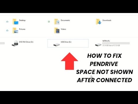 How to Fix Pendrive Space not Shown after Connected - YouTube