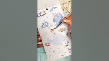 Art Journal with me. Cinderella💙 #shorts #artjournal #scrapbooking #mixedmedia #collage
