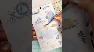 Art Journal with me. Cinderella💙 #shorts #artjournal #scrapbooking #mixedmedia #collage