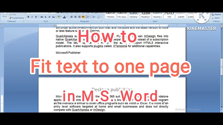 How to make all text fit on one page in Word?