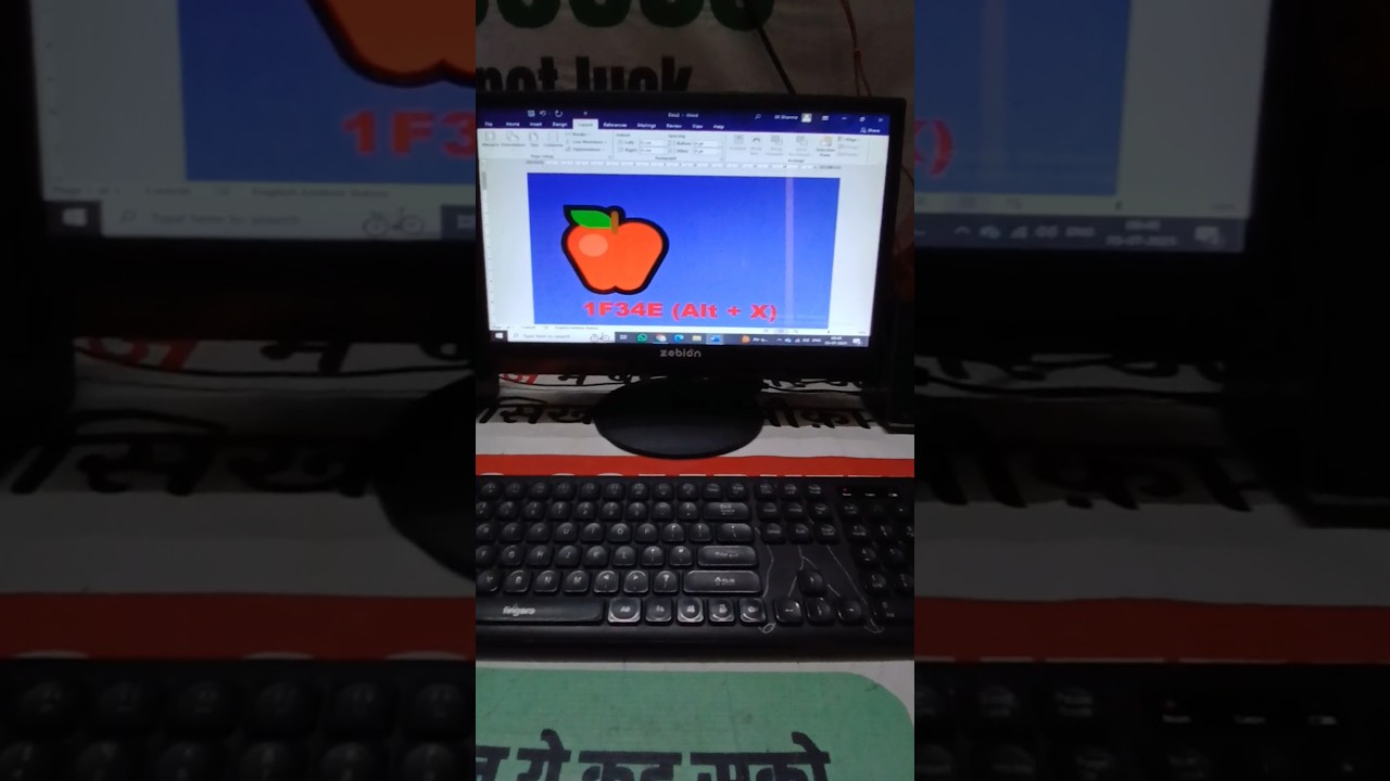 Ms word me shortcut key se Apple 🍎 ke symbol banana shikhe 