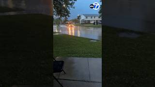 School bus drives through floodwaters on 1st day of school in Indiana