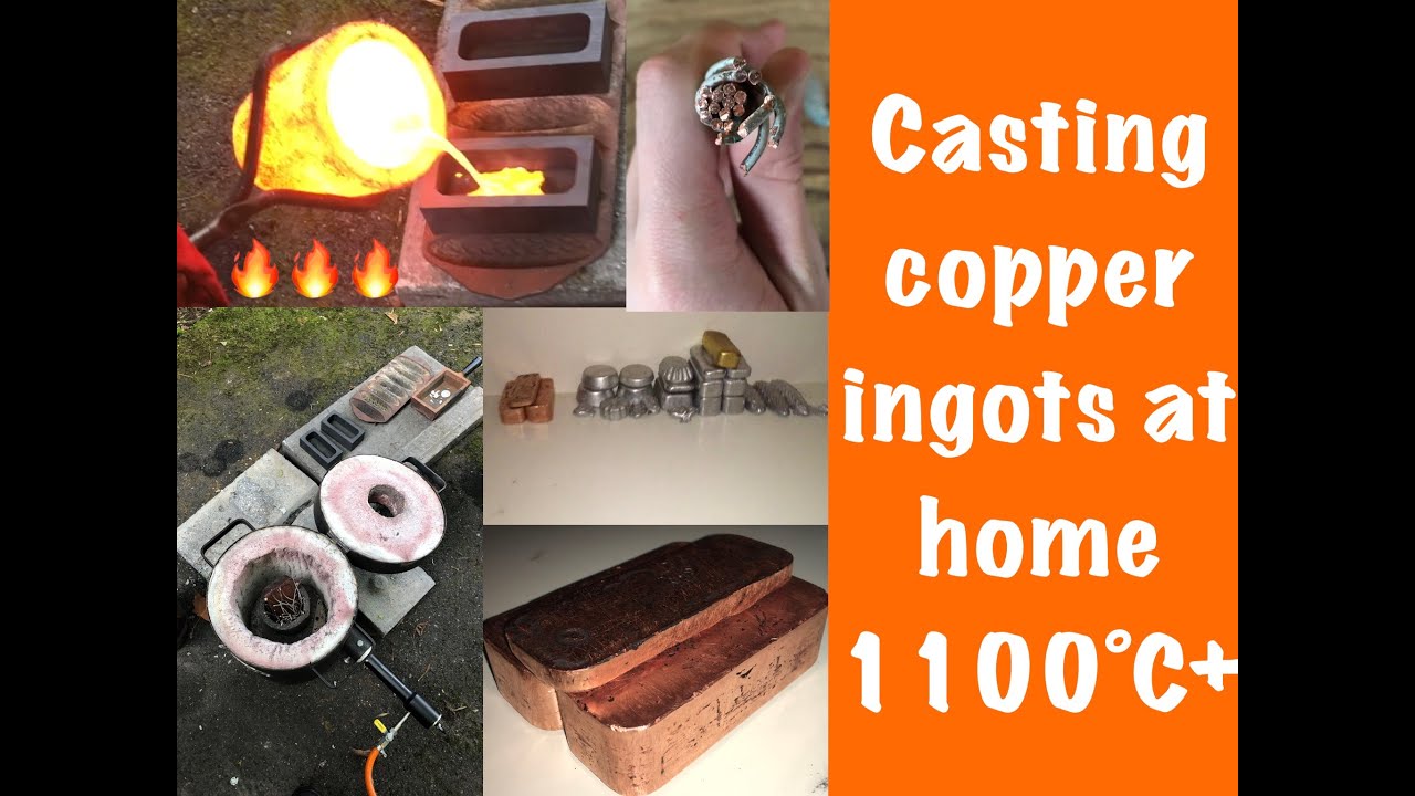 Trash to treasure-Copper cable melt into ingots 1100°c+ - YouTube
