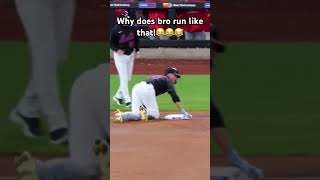 Why does bro run like that  #baseballszn #mlb #alonso #baseball #shorts