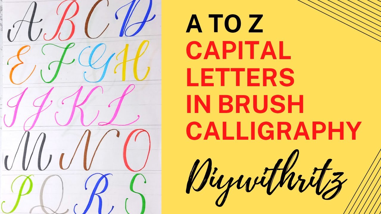 A to Z letter in brush calligraphy (uppercase letter) Learn calligraphy ...
