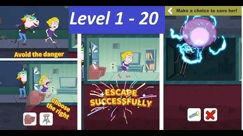 Save The Girl Level 1 - 20 Walkthrough Gameplay (Lion Studios)