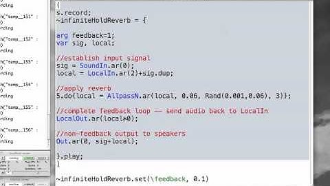 (REVISED) Infinite Hold Reverb in SuperCollider