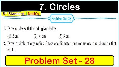 problem set 28 std 5 maths | chapter 7 circles | problem set 28 class 5 circles | Maharashtra Board