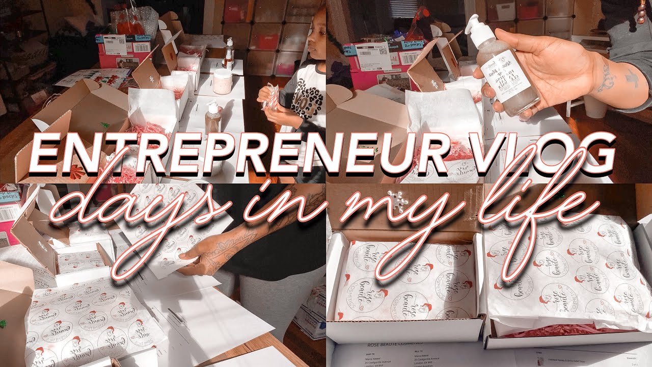 pack and ship orders vlog, entrepreneur life packaging orders, entrepreneur packing orders,