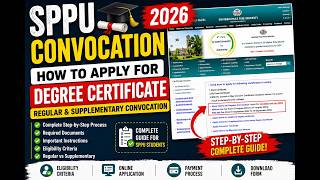 SPPU Convocation 2026 | How to Apply for Degree Certificate, Regular & Supplementary Convocation