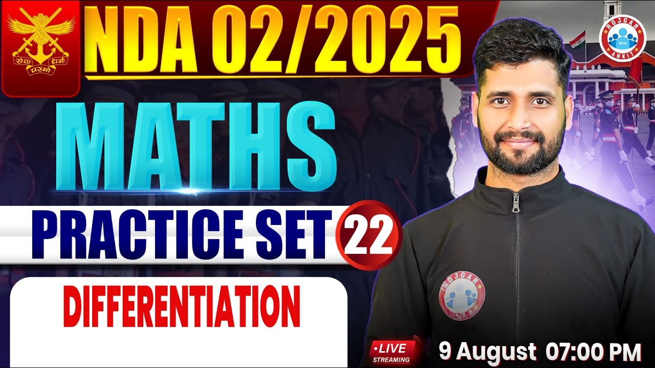 NDA Maths Classes 2025 | NDA Maths Practice Set #22 | differentiation