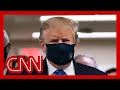 Trump wears a mask for first time in front of press pool