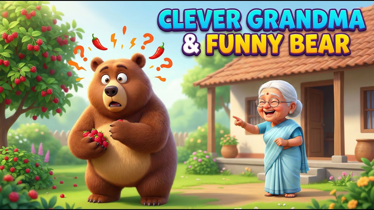Clever Grandma and Naughty Bear 🐻🍓 | Funny Kids Story | Moral Story in Hindi