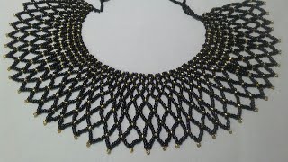 Beaded web necklace - beginner friendly