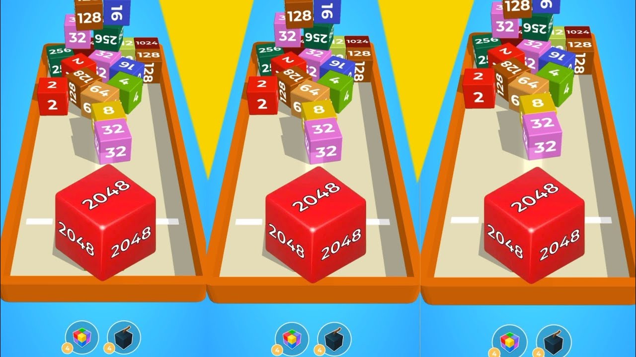 Chain Cube 2048(Run and merge) (puzzle) gameplay walkthrough Android ...