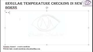 Lec 4 Regular temperature checking in new borns mp4 || PEDIATRICS