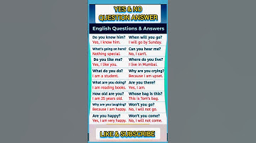 Yes Or No Questions & Answers. #spokenenglish