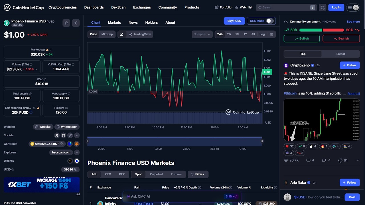 Is Phoenix Finance USD ($PUSD) token legit or a scam