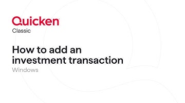 Quicken Classic for Windows - How to add an investment transaction