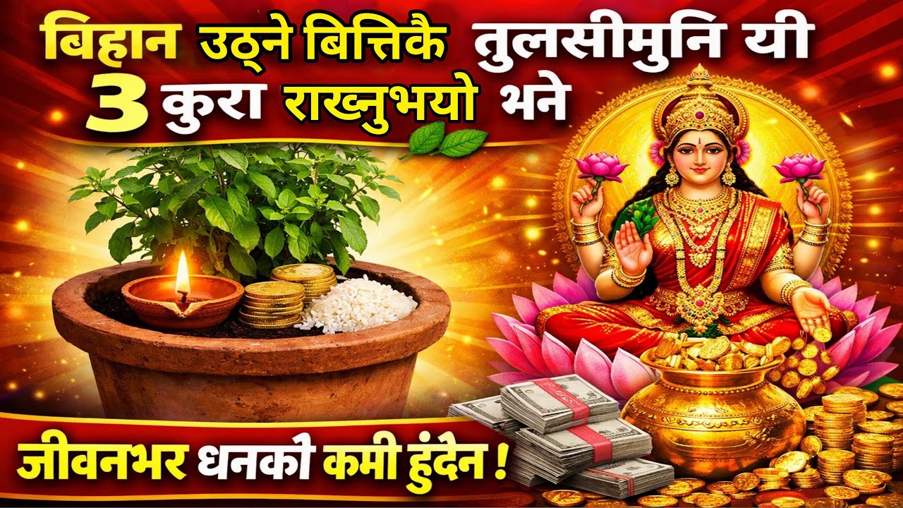 बिहान उठ्नेबित्तिकै तुलसीमुनि यी ३ कुरा राख्नुभयो भने जीवनभर धनको कमी हुँदैन 💰🌿