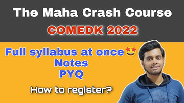 The Maha Crash Course| COMEDK 2022| MCC022| Target: 140+| Best faculties| Whole Syllabus coverage