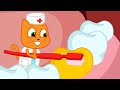  cats family in english  dental treatment cartoon for kids