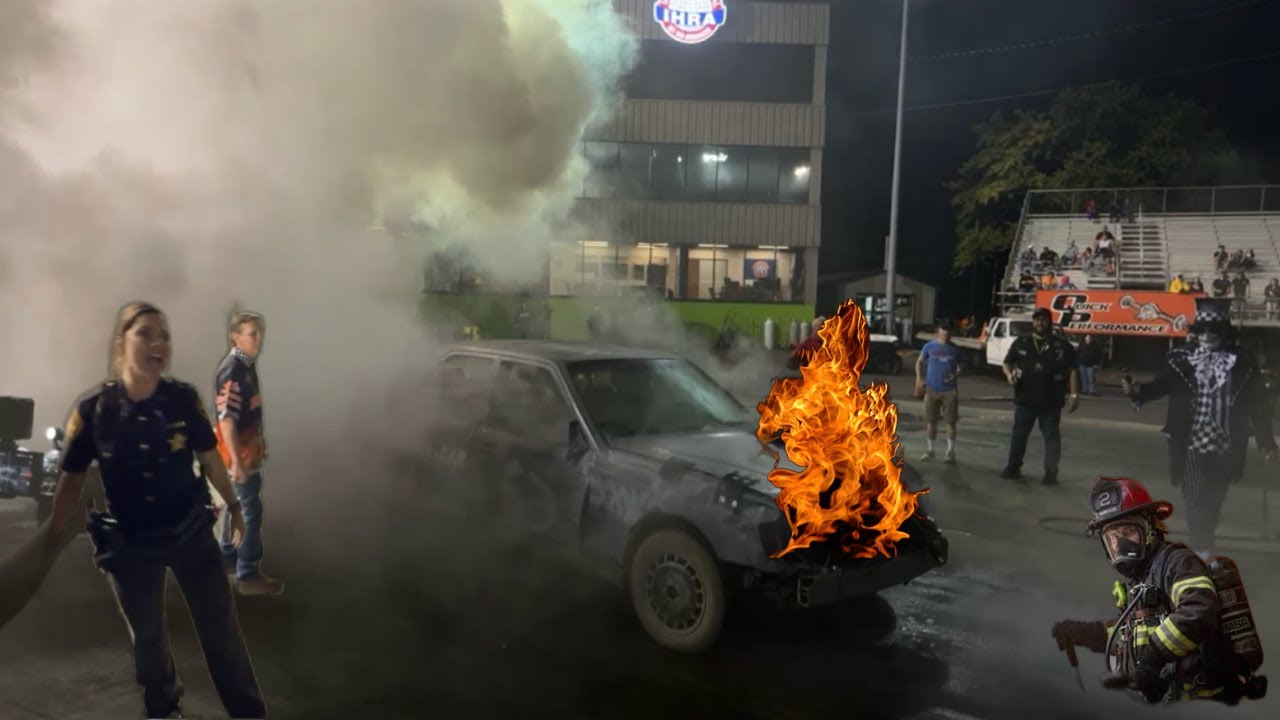 Car catches Fire during burnout ( Almost Died)