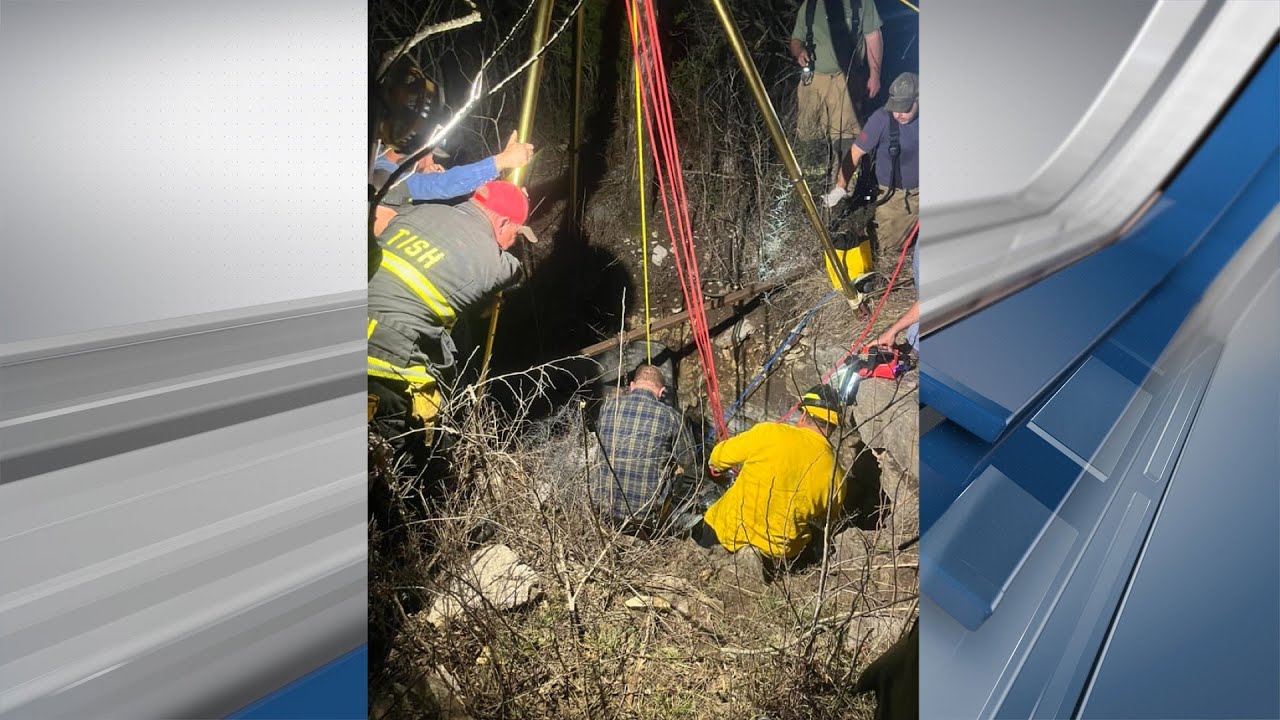 Crews rescue man trapped in cave near Mill Creek - YouTube