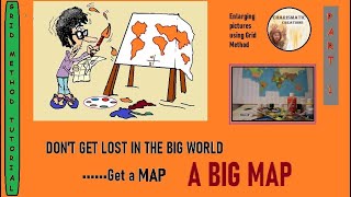 HOW TO ENLARGE WORLD MAP  Free hand Using Grid method