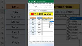Find Unique Value in Excel | Find common name in two list #viral #excel #youtubeshorts #shorts
