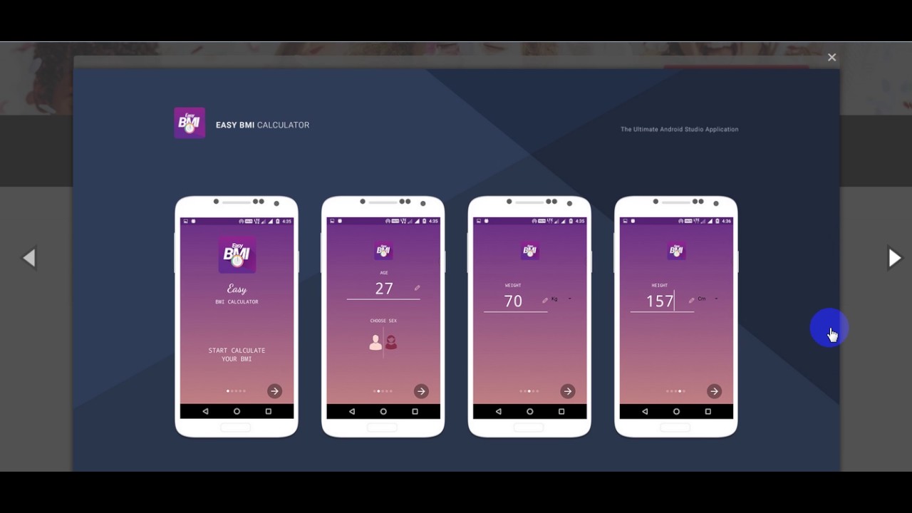 Easy Bmi Calculator Android Studio Mobile Application Freedownload