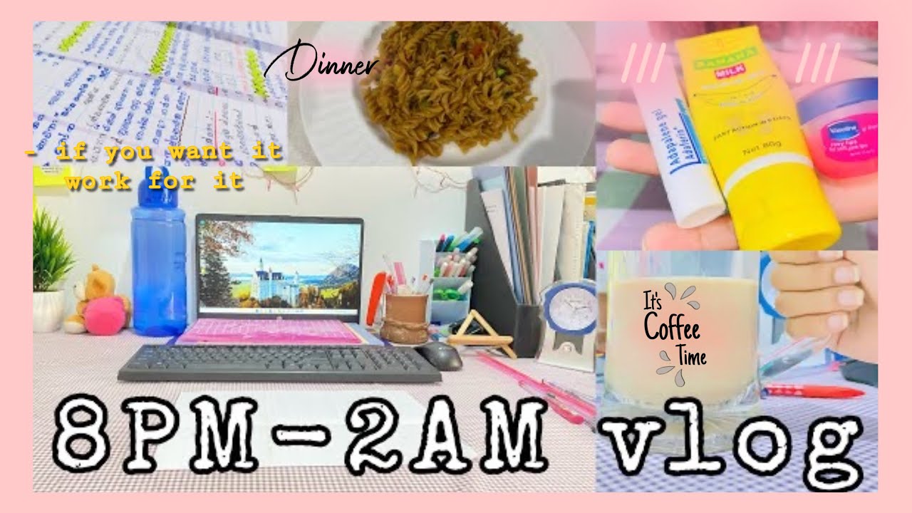 С 20:00 до 2:00 Видеоблог об учёбе📚🌜 | Ночь, проведённая за учёбой✨🕗📚