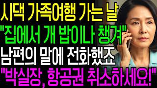 시댁이랑 여행가면서 아내한테 집에서 개 밥이나 챙기라는 남편, 전화 한 통에 공항이 발칵 뒤집혔습니다