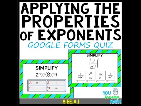 Applying the Properties of Exponents Google Forms Quiz Preview