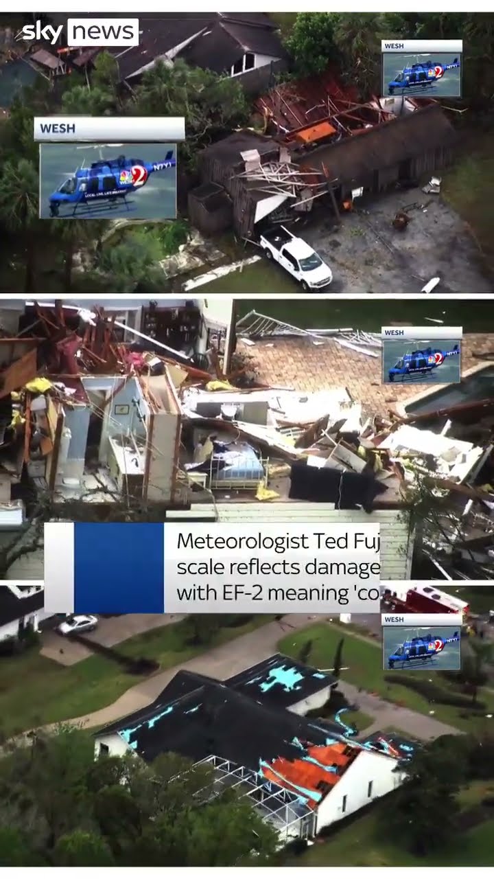 Florida homes levelled by tornado