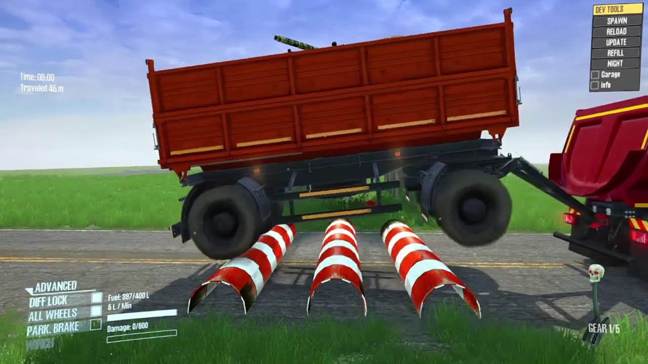 Spintires Mudrunner Gameplay | Truck vs Dangerous Rocky Road with Speed Bumps Ep004